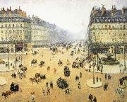 Camille Pissarro Mist of the French Theater Square oil